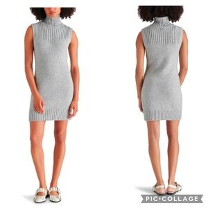 Steve Madden Light Gray Sleeveless Mini Dress size L